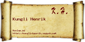 Kungli Henrik névjegykártya